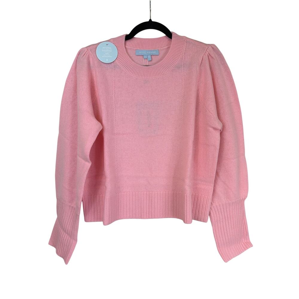 NWT Hill House Pink Long Sleeve Scoop Neck Wool Sweater LARGE